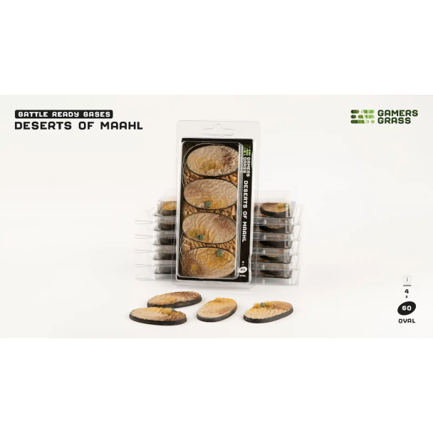 Gamers Grass Battle Ready Bases - Deserts of Maahl Oval 60mm (x4)