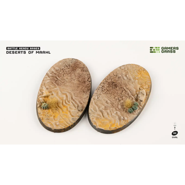 Gamers Grass Battle Ready Bases - Deserts of Maahl Oval 90mm (x2)