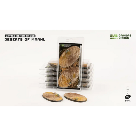 Gamers Grass Battle Ready Bases - Deserts of Maahl Oval 90mm (x2)