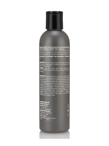 Design Essentials Almond & Avocado Moisturizing Detangling Shampoo – Sulfate-Free, 12 oz