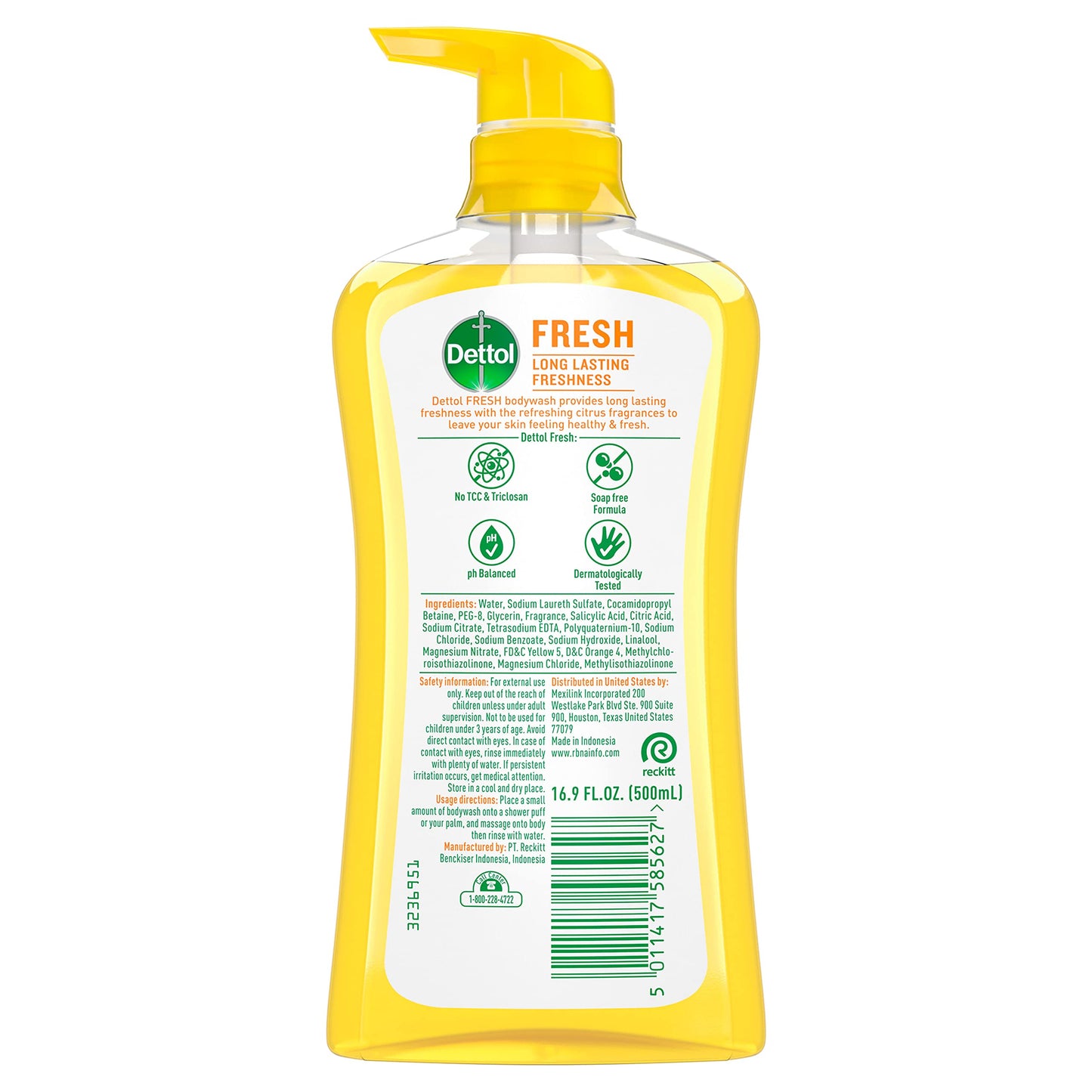 Dettol Fresh Body Wash – Yuzu Citrus Scent, 16.9 oz