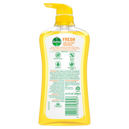 Dettol Fresh Body Wash – Yuzu Citrus Scent, 16.9 oz