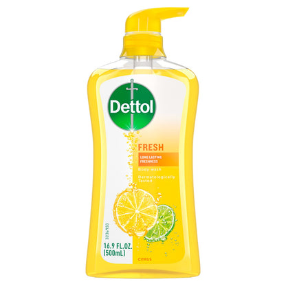 Dettol Fresh Body Wash – Yuzu Citrus Scent, 16.9 oz