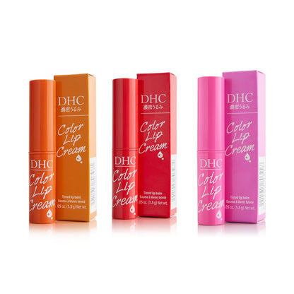 DHC Color Lip Cream 3 Pack – Hydrating Tint Lip Balm with Peptides