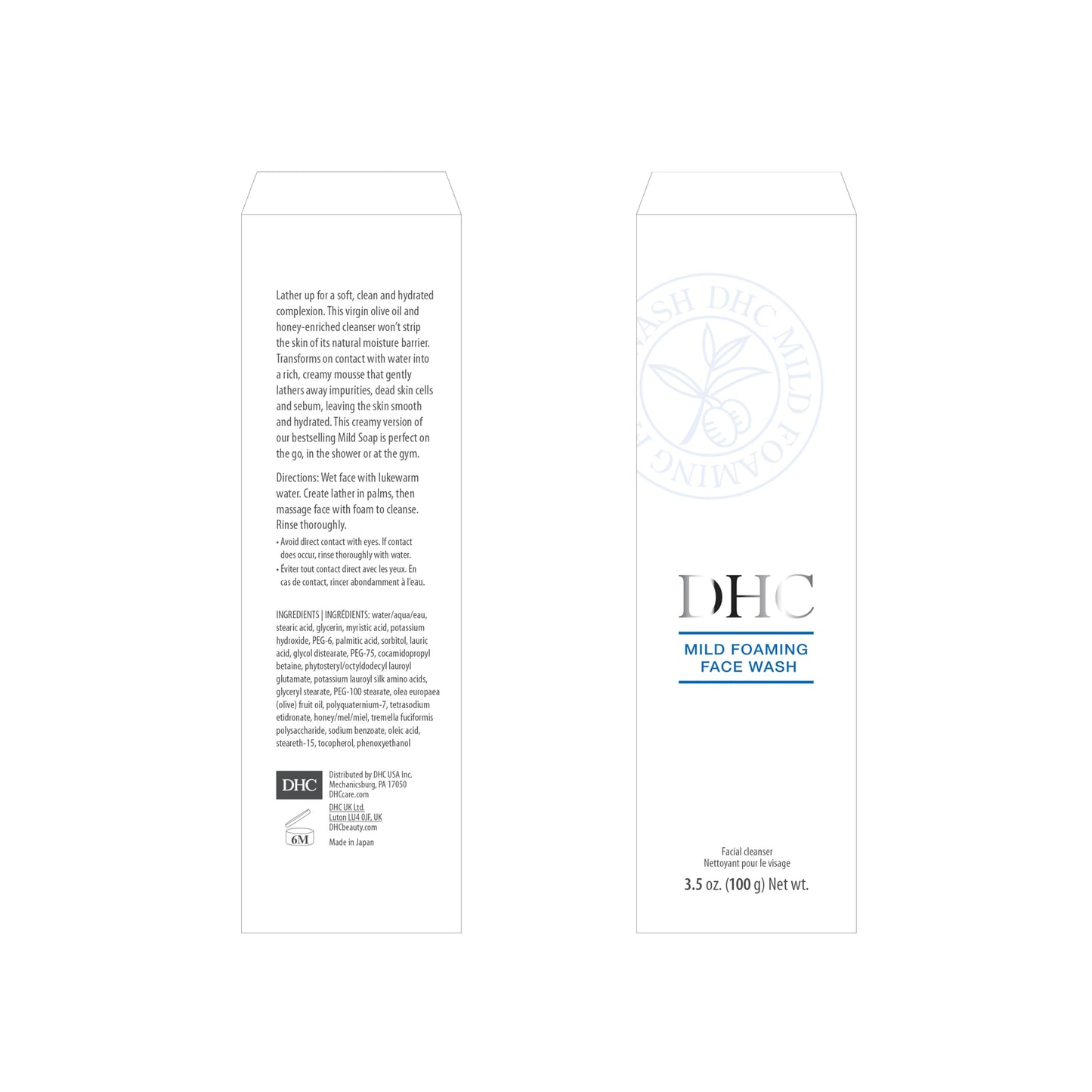 DHC Mild Foaming Face Wash, 3.5 oz | Gentle Hydrating Cleanser