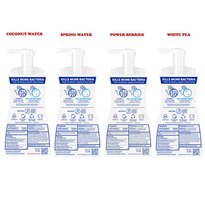 Dial Foaming Hand Wash Variety Pack – 4 x 10 oz Bottles (Coconut Water, White Tea, Power Berries, Spring Water)