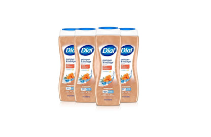 Dial Body Wash Pamper & Indulge Silk & Seaberry 4-Pack, 21 fl oz Each