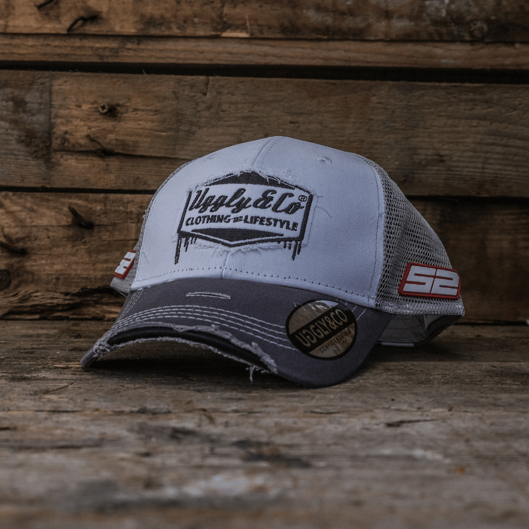 Grey & White Diamond Cap