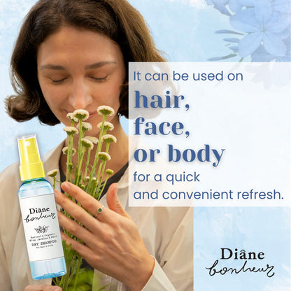 Diane Bonheur Natural Wet Dry Shampoo – Rosemary & Rose Water, Blue Jasmine & Mint; 4.06 oz (2EA)