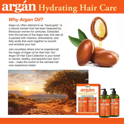 Difeel Argan Hydrating Shampoo 33.8 oz | Sulfate-Free Argan Oil Shampoo