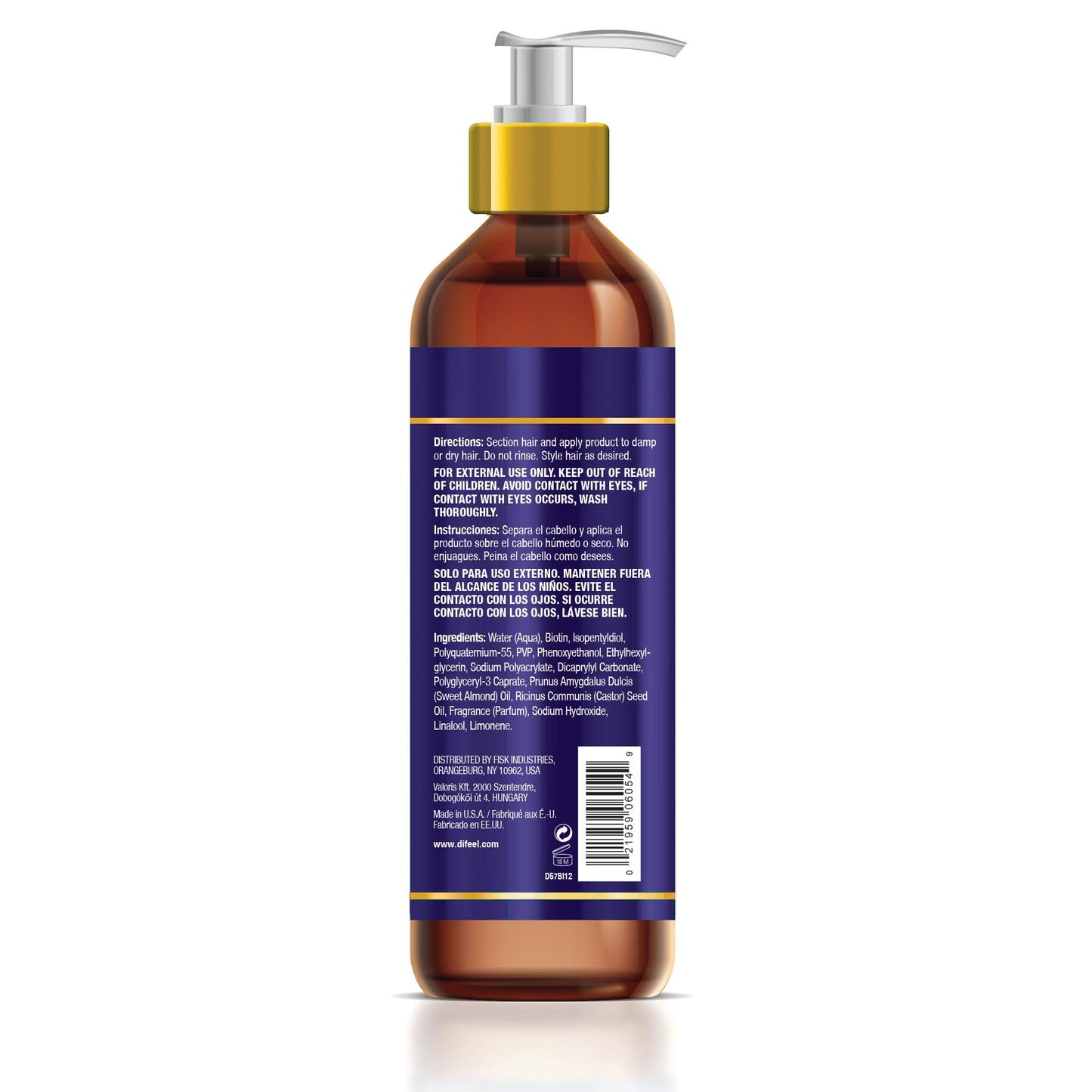 Difeel Biotin Styling Cream 12oz – Level 8 Flexible Hold for All Hair Types