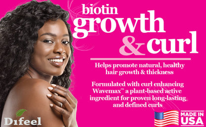 Difeel Growth & Curl Biotin Shampoo 33.8 oz – Curly Hair Growth & Defined Curls
