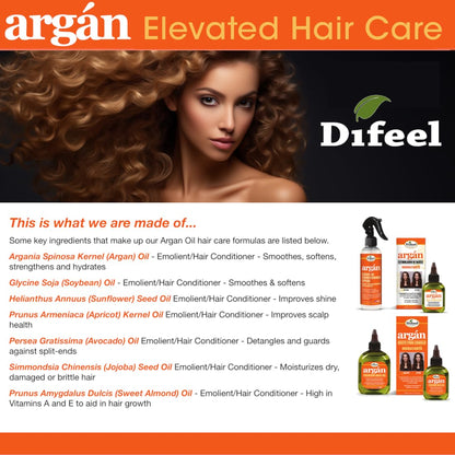 Difeel Premium Argan Hair Oil – Dry Hair Treatment, 7.1 oz