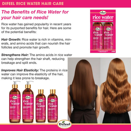 Difeel Rice Water Hair Oil 8 oz – Strengthening Moisturizer for Hair