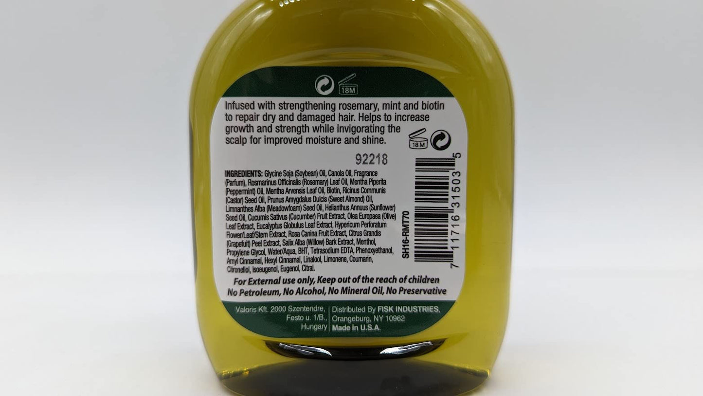 Difeel Rosemary & Mint Premium Hair Oil with Biotin – 7.1 oz (Pack of 2) – Made in USA