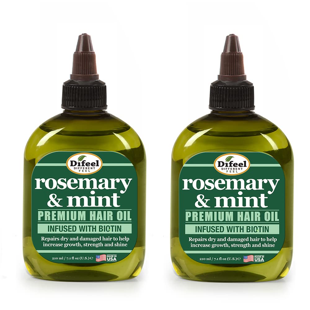 Difeel Rosemary & Mint Premium Hair Oil with Biotin – Deluxe 2-Pc Gift Set