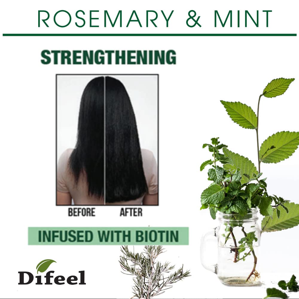 Difeel Rosemary & Mint Premium Hair Oil with Biotin – Deluxe 2-Pc Gift Set