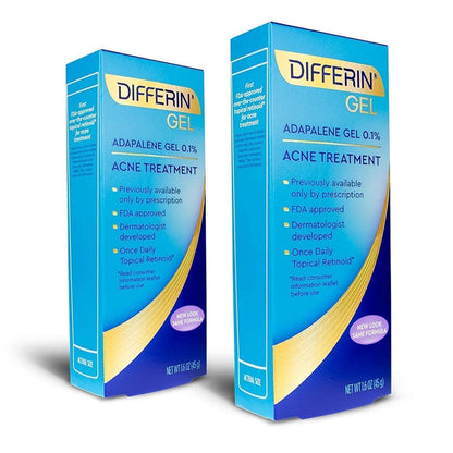 Differin Adapalene Gel 0.1% Acne Treatment — 45g x 2 (180-day supply) | Rx-Strength Retinoid