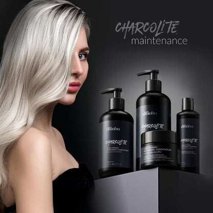 Difiaba Charcolite Cool Toning Duo — Activated Charcoal & BondPlex | Neutralizes Brass, Strengthens Hair (2 x 8.5 oz)