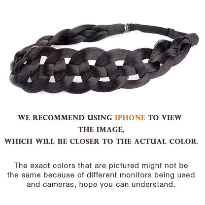 DIGUAN Hollow-Out Synthetic Hair Braided Headband – Deep Brown for Women