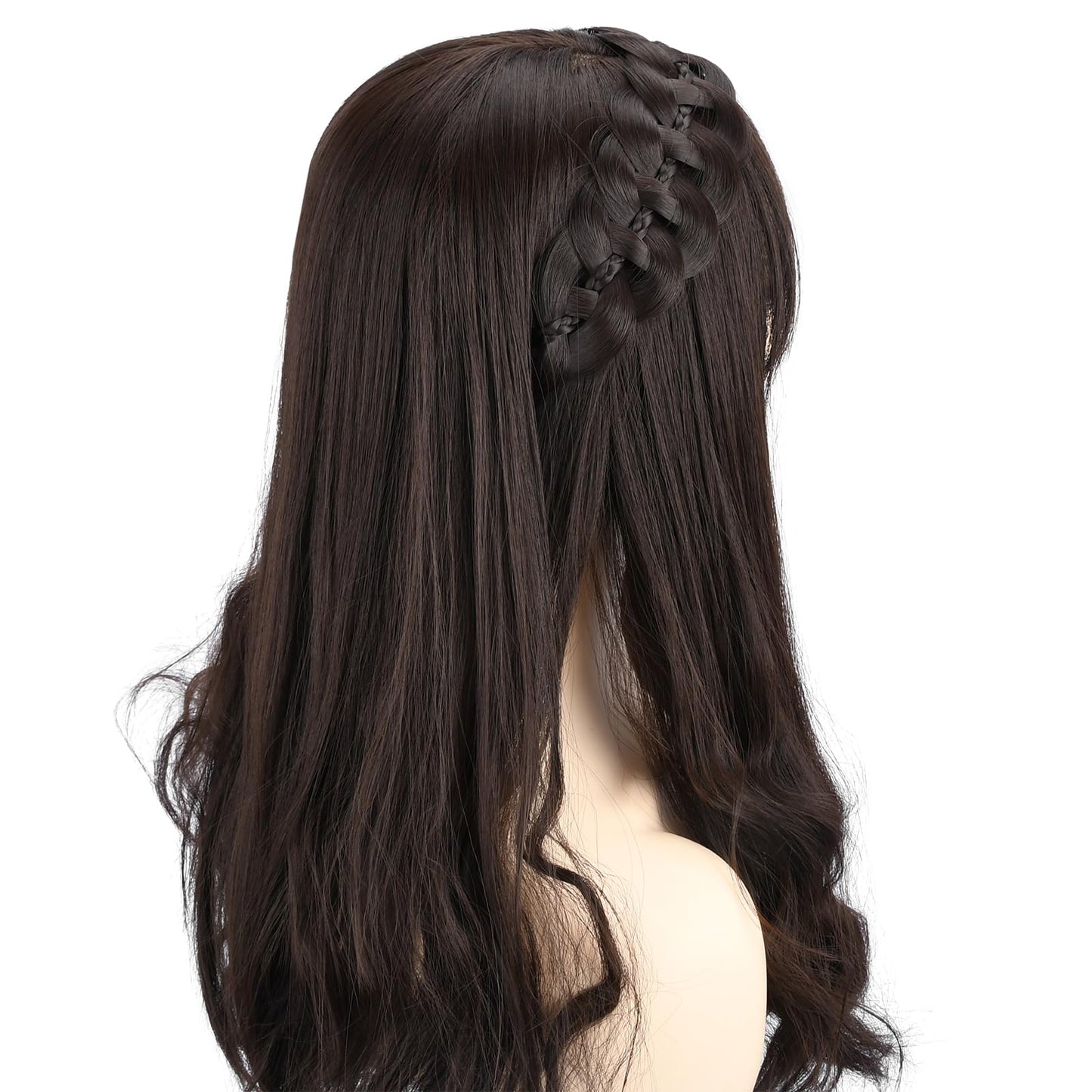 DIGUAN Hollow-Out Wide Braid Hairpiece with Thin Braid – Claybank (Wide)