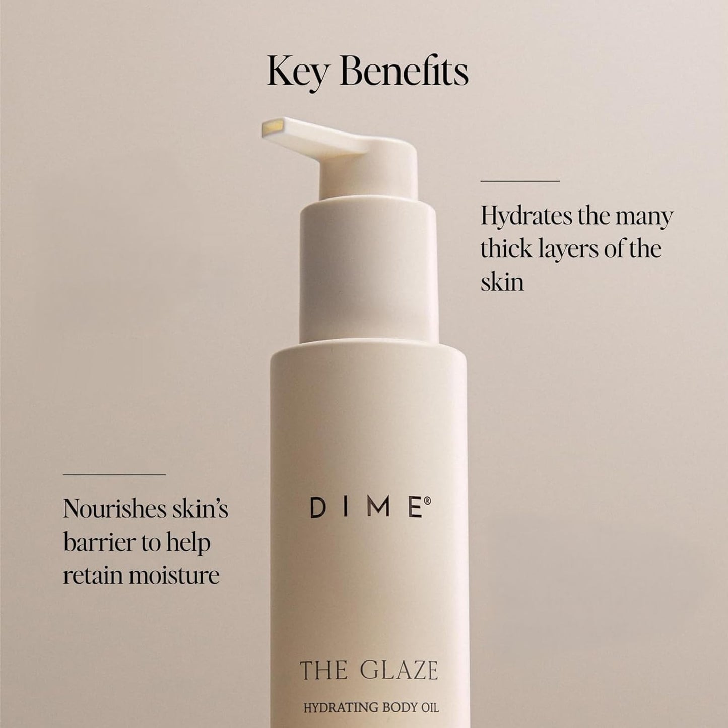 DIME Beauty Glaze Body Oil – Hydrating, Quick-Absorbing Argan + Jojoba Oil for All-Over Glow | 4 oz / 120 ml