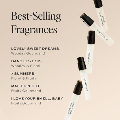 DIME Beauty Perfume Sampler — Hypoallergenic, Clean Fragrances for Women (Set of 5, 2 ml)