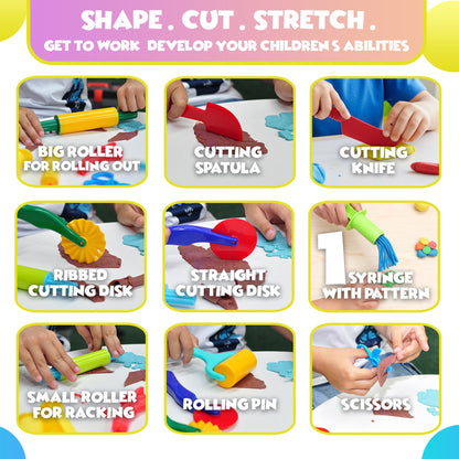 DIMROM Nine-Piece Clay & Play Dough Tools Set — Safe for Ages 3+