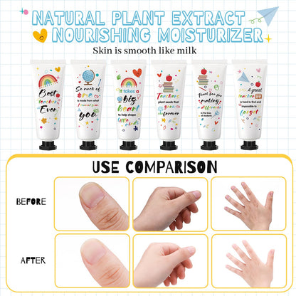 Dimsile 24-Set Teacher Appreciation Hand Cream Gifts – Cards & Organza Bags, Travel-Size Moisturizing Lotion