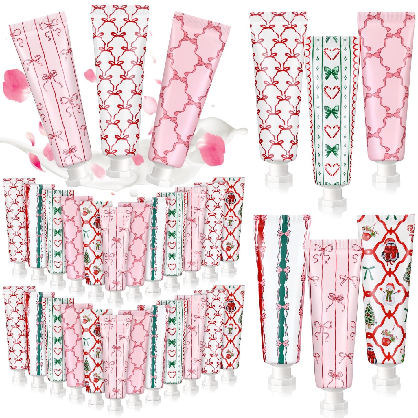 Dimsile 48 Pink Bow Hand Cream Gifts – Travel-Size Party Favors, Six Scents