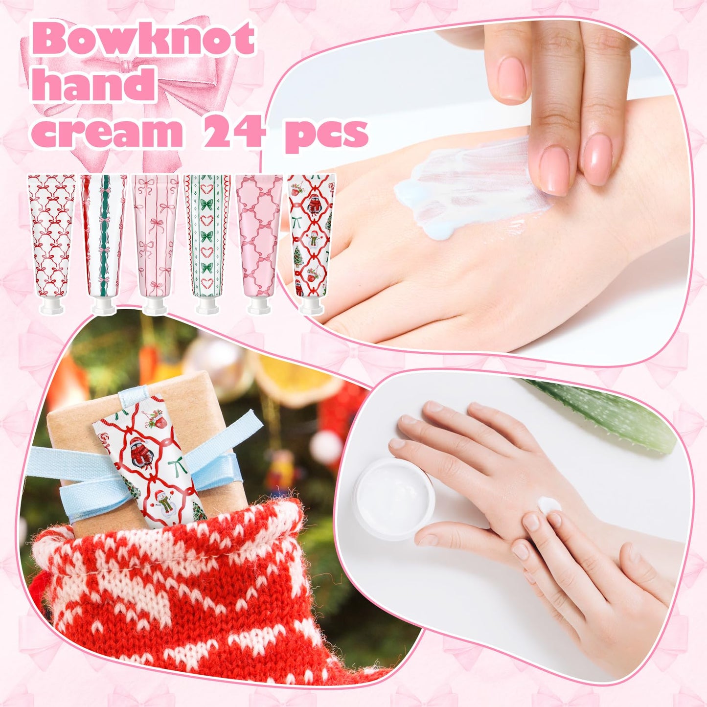 Dimsile 48 Pink Bow Hand Cream Gifts – Travel-Size Party Favors, Six Scents