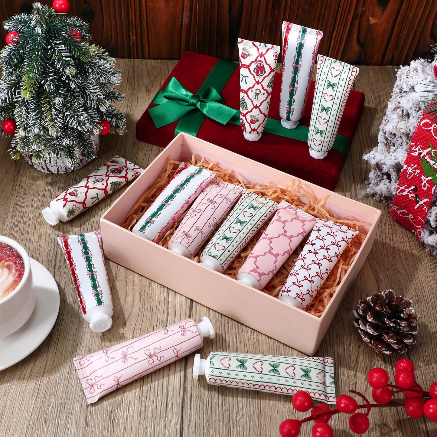 Dimsile 48 Pink Bow Hand Cream Gifts – Travel-Size Party Favors, Six Scents
