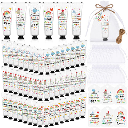 Dimsile 48-Set Teacher Appreciation Hand Cream Gift Set – Travel-Size Moisturizing Lotion with Cards & Organza Bags