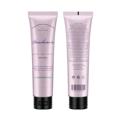 DincherBel Lotus Dream Hand Cream Gift Set – 3×75ml Travel-Size Tubes for Dry Hands