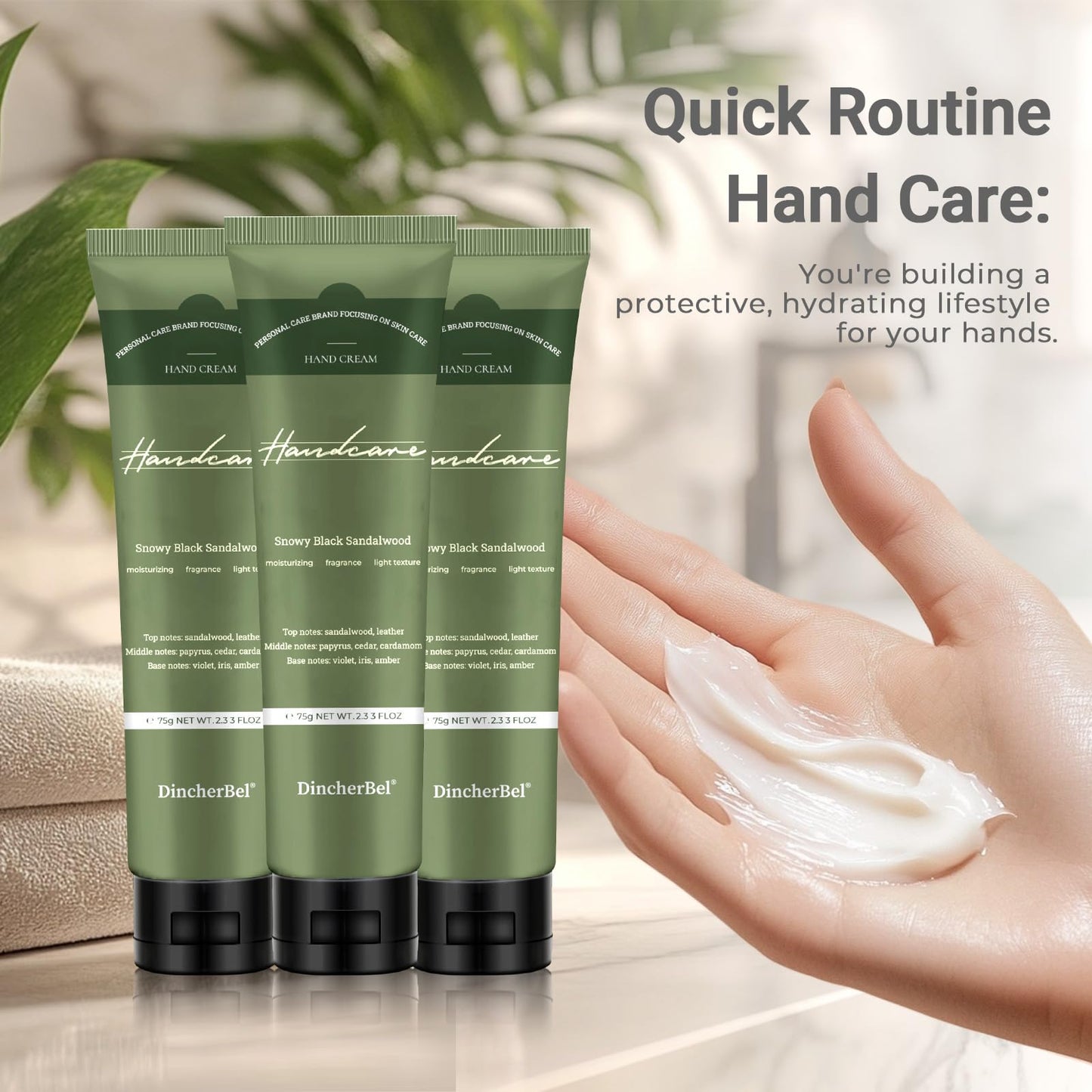 DincherBel Niacinamide 5% Hand Cream with Vitamin C – Deep Hydration, Non-Greasy, 7.92 fl oz