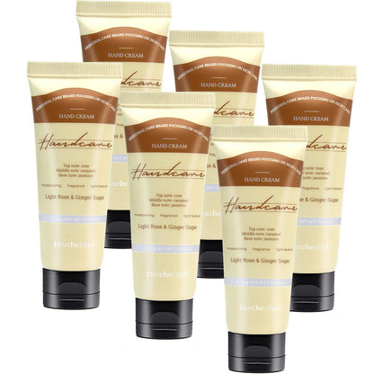 DincherBel 6 Pack Travel Size Hand Cream Set – 1oz Moisturizing Lotion, Rose & Ginger Sugar Scent