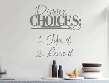 Dinner Choices Wall Sticker