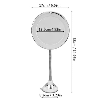Dioche 10X Magnifying Makeup Mirror with LED Light – Portable, Suction Cup & 360° Gooseneck