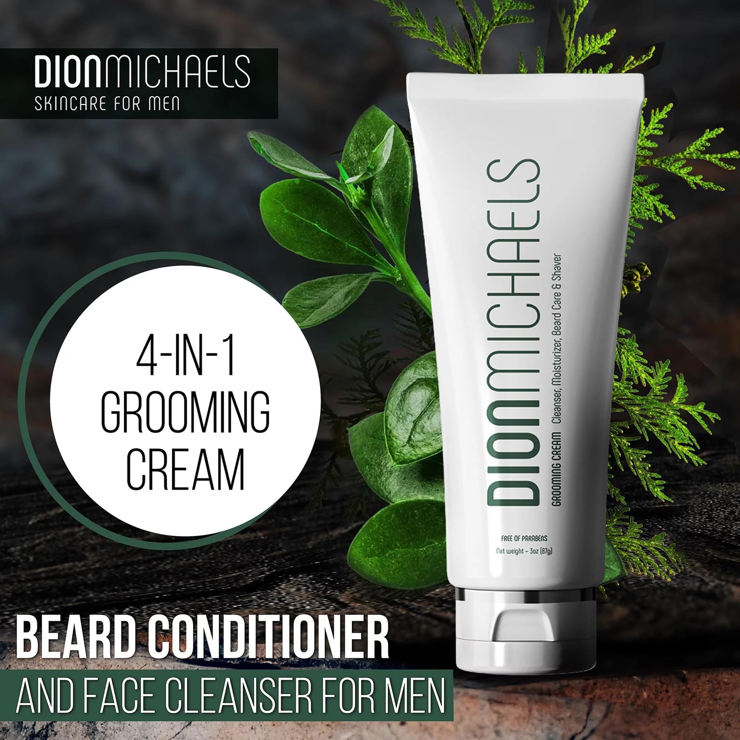 Dion Michaels 4-in-1 Grooming Cream for Men – Shave, Facial Cleanse, Beard Care & Moisturizer