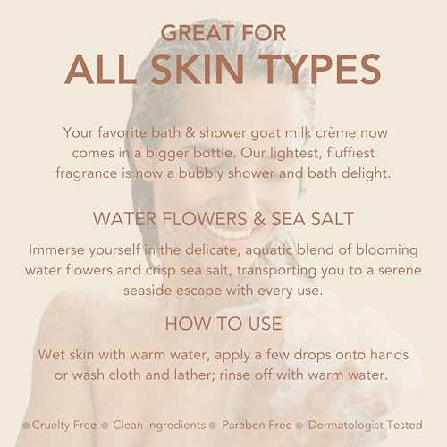 Dionis Water Flowers & Sea Salt Goat Milk Bath Soap & Shower Crème – 14.5 oz