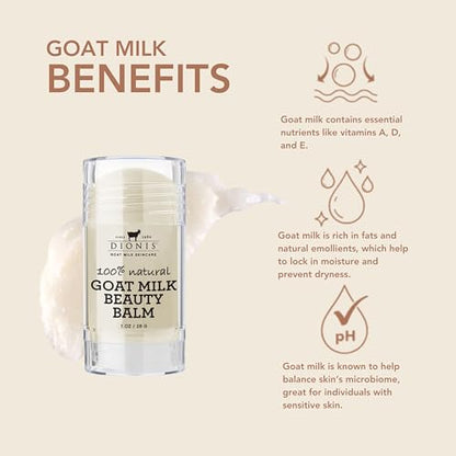 Dionis Goat Milk Beauty Balm — Multi-Purpose Hydration for Face, Lips, Eyes & Neck