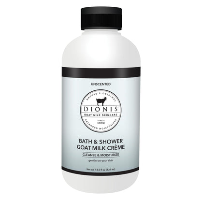 Dionis Goat Milk Bath Soap & Shower Crème Unscented 14.5oz – Fragrance-Free Hydration