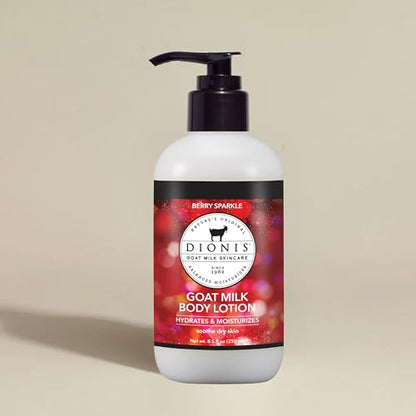 Dionis Berry Sparkle Goat Milk Body Lotion 8.5 oz | Hydrating, Non-Greasy