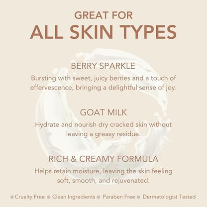 Dionis Berry Sparkle Goat Milk Body Lotion 8.5 oz | Hydrating, Non-Greasy