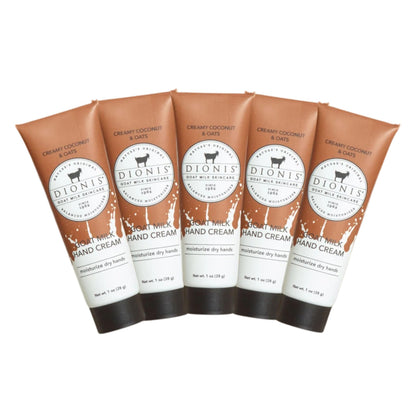 Dionis Goat Milk Hand Cream – Creamy Coconut & Oats (1oz, Pack of 6)