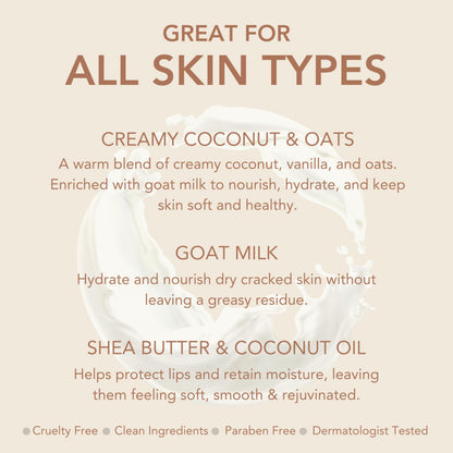Dionis Goat Milk Hand Cream – Creamy Coconut & Oats (1oz, Pack of 6)