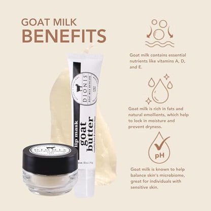 Dionis Goat Milk Lip Polish & Butter Lip Mask Duo – Pack of 2 | Lip Care Set