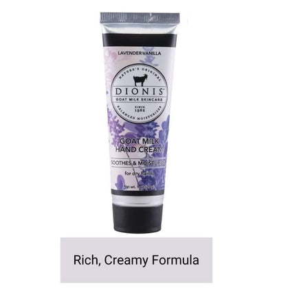 Dionis Goat Milk Hand Cream – Lavender Vanilla, 1 oz | USA Made, Cruelty-Free