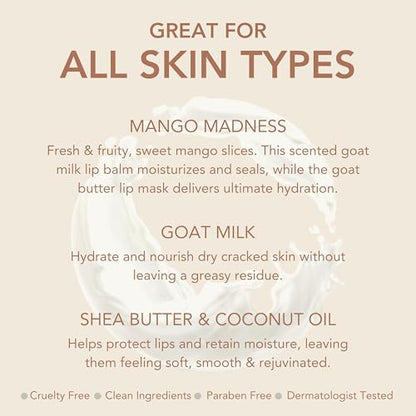 Dionis Goat Butter Overnight Lip Mask & Mango Madness Lip Balm Set (Pack of 2)