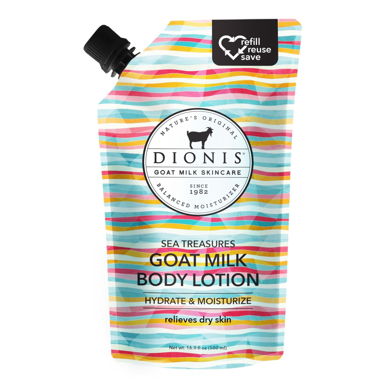 Dionis Sea Treasures Goat Milk Lotion Refill Pouch – Hydrating, Paraben-Free, Cruelty-Free